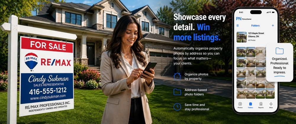 Property folder organization showing named property listings and folder structure
