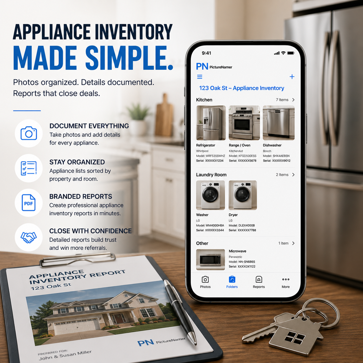 New Photo Session screen with property address being entered as folder name